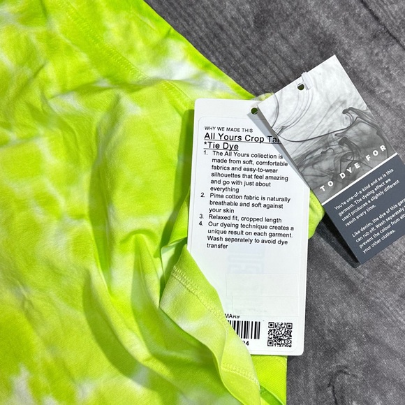 Lululemon All Yours Crop Tank in Tie Dye NWT [2059] - Picture 5 of 6